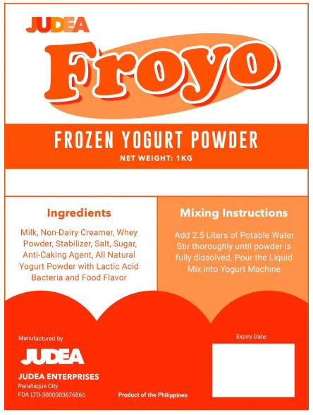 Buko Pandan Frozen Yogurt  (FROYO) Powder -JUDEA
